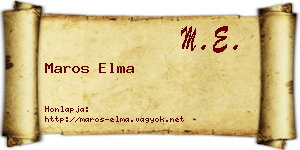 Maros Elma névjegykártya